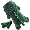 Generico Felpa Con Cappuccio Per Cani Dinosauro - Costume Cosplay Morbido Per Animali Domestici, Cappotto In Pile Traspirante | Divertente Abbigliamento Per Cuccioli Autunno-inverno, Calda Tuta Per La Trasform