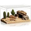 BORDEAG Terrario acrilico: alta trasparenza, durevole, terrario, lumache, pratico per osservazione terrario rettili, Vivarium trasparente, per habitat animali 20 x 15 x 10 cm