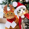 Kungfu Mall - Costume natalizio per animali domestici, con mantello, cappello da Babbo Natale, sciarpa, copricapo con corna, collare regolabile, ideale per cani, gatti, cuccioli, 1 set (4 pezzi)