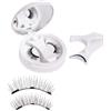 DUFYOC Ciglia Finte Magnetiche Naturali con Applicatore e Specchio, Kit Ciglia Magnetiche Senza Colla Riutilizzabili, Effetto 3D Voluminose Leggere, Set 1 Paio per Principianti e Make-up Quotidiano