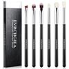EVRCHGIEA Set di pennelli da trucco per occhi, 6 pezzi, pennelli professionali per eyeliner, morbidi e manici in legno (nero e argento)…