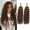 Yuefer Chocolate Brown Water Wave Bulk Human Hair Passion Twist Boho Braids Remy Hair Extensions 2 Bundles/Pack 100g (4# 26inch)