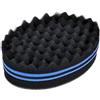 Dwang Black Magic Barber Sponge Brush Curl Twist Hair Sponge Big Holes Double Sided Comb Twist Hair Wave Brush Afro Curling Coil Dreads Blocco Adatto per pennelli ricci Strumenti per lo styling