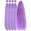 Gozill Capelli viola chiaro di treccia dei capelli di Boho della lavanda dell'onda | Micro riccioli texture, 66 cm, capelli sintetici ricci bohémien colorati per trecce da donna, perfetti per trecce bohémien
