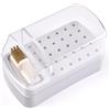 KAZIPOP Supporto 2 in 1 per punte da trapano e detergente per unghie, 30 fori, organizer antipolvere per punte da trapano per unghie, contenitore per manicure, pedicure, saloni di casa (grigio)