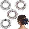 VQUNBG 4 Pezzi Pettine Elastico Circolare Completo, Plastica Flessibile con Design Zig Zag, Fascia per Denti Fermacapelli, Accessori per Capelli per Signore & Ragazze(Nero, Marrone)