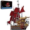JMBricklayer Set di costruzione di navi pirata per adulti, modello Red Revenge Pirate Ship, grande kit da collezione per casa e ufficio, regalo creativo per i fan dei pirati