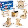 Cooldele Esperimenti scientifici per bambini, kit scientifico STEM 6 in 1 per bambini, kit di ingegneria in legno, kit elettronico per bambini, regali di compleanno di Natale per 8 9 10 11 12 13 anni