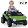 COSTWAY Volkswagen 12V Macchina Elettrica per Bambini con Telecomando, Velocità Regolabile, Auto Cavalcabile con Musica Vano Portaoggetti e Ruote Ammortizzanti, per Bambini 3+ Anni (Verde)