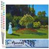 Figured'Art Dipingere con i Numeri - Paint by Numbers Signora in giardino a Sainte-Adresse - Monet, Passatempo per Adulti, Kit Completo, Hobby Creativi - Quadri fai da te 40x50cm senza cornice