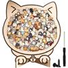 Generico Puzzle con gatti in legno - Puzzle a forma di animale da 115 pezzi per adul