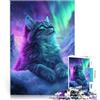 AITEXI puzzle 2000 pezzi per adulti Gatto dell'aurora boreale Difficile da completare ma divertente e umoristico regali per amici e familiari 70x100cm