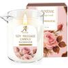 AOTOIE Candela Massaggio 240ml con Olio di Lavanda/Rosa,Candela Bassa Temperatura
