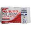 Generico Bobine carta mega 1600 professional 2 velo, 100% Pura Cellulosa 1,6kg per coppia rotoloni carta asciugamani (8 rotoli, 4 coppie mega)