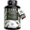 Only Nature GABA Capsule ad Alto Dosaggio - 180 Capsule Vegane - 1300 mg di Polvere Naturale di GABA + Vitamina B6 - Prodotto in Germania & Testato in Laboratorio