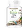 fairvital Agaricus Blazei Murill 500 mg, 90 capsule, facili da deglutire, 500 mg di polvere di fungo ABM per capsula, ALTO DOSAGGIO, VEGANO