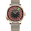 P PINDUER Orologio da roulette da uomo, 1,8 pollici, orologio automatico da uomo, con meccanismo giapponese NH35, 5 ATM, impermeabile, automatico, design roulette