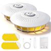 Nastopee Trappola per pulci con luce LED a 360° per appartamento, include 15 adesivi e 4 modalità luminose. Doppia alimentazione, non tossica e inodore. Ideale per soggiorno, cucina, camera da letto e tappeti