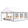 TOOLPORT Gazebo per feste, 3 x 6 m, in PVC 600 N, telone grigio/bianco