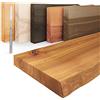 LAMO Manufaktur Mensola sospesa in legno con fissaggio invisibile | Mensola 120 cm per soggiorno, ufficio | Colore: rustico, Bordo: naturale | Legno massello, design moderno, effetto sospeso