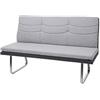 Mendler Panca panchina da Interni HWC-G54 3 posti Acciaio Inox Tessuto Ecopelle Grigio