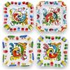 SICILIA BEDDA CAPACI Posacenere Quadrato 10 cm (1Unità) Ceramica di Caltagirone, Decoro e Colore Casuale