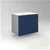 Diventa Modello Diva Star, Mobile Bagno sospeso 70cm con 2 cassetti spaziosi, lavabo dal design moderno, colore blu e grigio