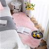 YIHAIC Faux tappetto di pelle di pecora tappeto, Pecora Agnello imitazione pelliccia sintetica decorativa, adatto per tappeto per soggiorno, tappetino per il letto (Rosa, 60 x 160 cm)