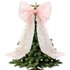 Generico Fiocchi per albero Natale tulle, decor per fondali Fiocchi nuziale gigante | Grande Fiocchi in tulle trasparente, leggero e fluido, facile acconciare, mantiene forma per alberi Natale, matrimoni, feste