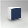 Diventa Modello Diva Star, Mobile Bagno sospeso 60cm con 2 cassetti spaziosi, lavabo dal design moderno, colore blu e bianco