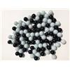 Rhinestone Paradise - 100 biglie decorative in vetro bianco e nero, 16 mm