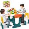 LZQ Tavolo per bambini Tavolo da Costruzione per bambini, tavolo da gioco con 1 sedia, tavolo da gioco double-face, tavolo multifunzione con Spazio di Archiviazione