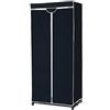 COSTWAY Armadio in Tessuto Armadio Cabina Pieghevole con Asta Appendiabiti, Vari Colori Disponibili, 75 x 50 x 170cm (Nero)