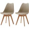 GrandCA HOME Set di 2 Sedie Imbottite per Sala da Pranzo Con Gambe in Legno Massello di Faggio, Adatte per Sala da Pranzo, Soggiorno, Cucina, Camera da Letto, Cachi
