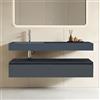 doporro Mobile Bagno Sospeso Mobile Sottolavabo 150 cm con Lavabo Integrato | Antracite Opaco, UP F029 Colossum12-1500L-matt