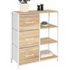 IDMarket - UTAH Credenza a 3 cassetti con ripiani, 70 cm, design industriale in legno e bianco