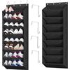 HNBTX Scarpiera da Appendere Alla Porta,Organizer Scarpe con 8 Grandi Tasche per Sportascarpe,Portaoggetti da Appendere Salvaspazio Ideale per Ogni Ambiente-Nero