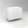 Diventa Modello Diva Star, Mobile Bagno Sospeso 80cm con 2 cassetti spaziosi e lavabo dal design moderno, colore bianco