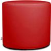 ARKETICOM CHILL Pouf Poggiapiedi Rotondo Ecopelle Sfoderabile PUFF Rosso 42x42
