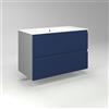 Diventa Modello Diva Star, Mobile Bagno sospeso 90cm con 2 cassetti spaziosi e lavabo dal design moderno, colore blu e grigio