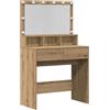 Cervaline Tavolo da Trucco Rovere Artigianale 80 x 41 x 134,5 cm,Mobili,Armadietti e portaoggetti,Componenti di arredo,Toeletta,29.8 kg -871538