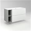 Diventa Modello Diva Star, Mobile Bagno sospeso 100cm con 2 cassetti spaziosi, 2 vani a giorno e lavabo dal design moderno, colore bianco e grigio