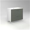 Diventa Modello Diva Frame, Mobile Bagno sospeso 70cm con 2 cassetti spaziosi e lavabo dal design moderno, colore verde e bianco