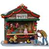 LEMAX Babbo Natale Negozio di Giocattoli di Babbo Natale Laboratorio in Resina (H 14 x 19,5 x 9,5 cm)