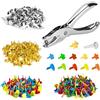 Tunejoy Mini Brad Colore Rotonda Mini Brad Metallo Cuore Mini Brad Fermacampioni con Pinze Perforatrice a Foro Foratrice per Scrapbooking Carta DIY Artigianato Album 350 Pezzi