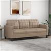 Gecheer Divano in ecopelle 3 posti, per soggiorno, cappuccino, 198 x 77 x 80 cm