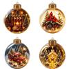 Generic 4 decorazioni natalizie luminose a forma di diorama, scena natalizia in | Ornamento a sfera con luce a LED con scena invernale 3D per albero di Natale, caminetto, decorazione per mensole e regali di