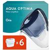 Aqua Optima Oria - Caraffa filtrante per acqua, 6 cartuccia filtrante Evolve+, capacità 2,8 l, per ridurre microplastiche, cloro, calcare e impurità, colore: blu