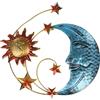 LatoYard Decorazione da parete in metallo con sole e luna, stella celeste in ferro per soggiorno, camera da letto, giardino, patio, 32 x 30 cm, decorazione per la casa esterna