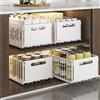 YunNasi Cassetto Estraibile Cucina, Bianco, 4 pezzi 38D X 25W X19H CM | Cassetto Telescopico, Ripia Cassetti Scorrevole, Armadio da Cucina, Senza Bisogno di Trapano e Chiodi